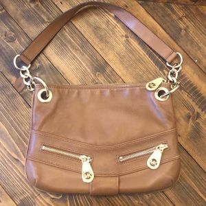 Michael Kors brown purse with gold hardware
